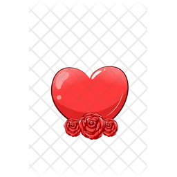 Heart with rose  Icon