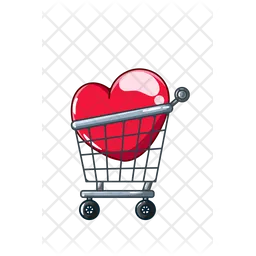 Heart with trolley  Icon