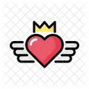 Heart with wings and crown  Icon
