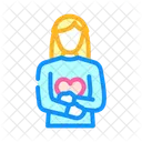 Woman Holding Heart Icon