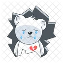 Heartbreak Broken Heart Sad Bear Icon