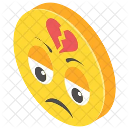 Heartbroken Expression Emoji Icon