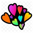 Hearts Neon Illuminated Icon