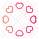 Hearts Circle Valentines Day Icon