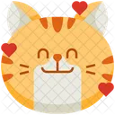 Hearts Emoticon Cat Icon