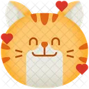 Hearts Emoticon Cat Icon