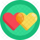 Red Heart Yellow Heart Romantic Icon