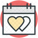 Hearts Calendar Wedding Icon