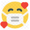 Hearts Emoji With Face Mask Emoji Icon