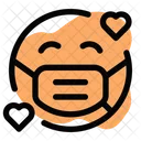 Hearts Emoji With Face Mask Emoji Icon