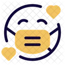 Hearts Emoji With Face Mask Emoji Icon
