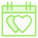 Hearts Calendar Love Icon