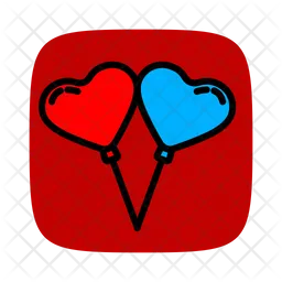 Hearts Balloon  Icon