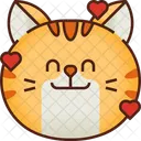Hearts Emoticon Cat Icon