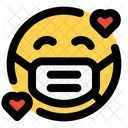 Hearts Emoji With Face Mask Emoji Icon
