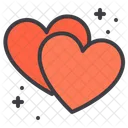Love Heart Pair Heart Pair Romantic Icon