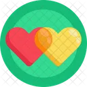 Red Heart Yellow Heart Romantic Icon