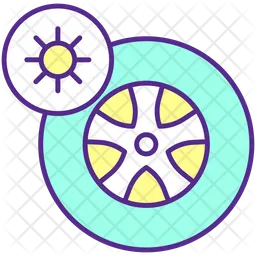 Heat impact on car tires  Icon