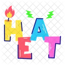 Heat Text  Icon