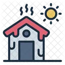 Heatwave House Climate Change Icon