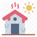 Heatwave House Climate Change Icon