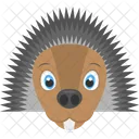 Brown Hedgehog Face Icon