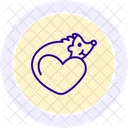 Hedgehog Love Animal Line Style Icon Icon