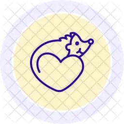 Hedgehog love animal  Icon