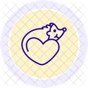 Hedgehog Love Animal Line Style Icon Icon