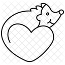 Hedgehog Love Animal Line Style Icon Icon