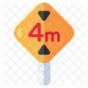 Height Limit Sign Placard Roadboard Icon
