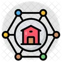 Heimnetzwerk Hausnetzwerk Grundstucksnetzwerk Symbol