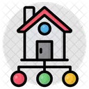 Heimnetzwerk Hausnetzwerk Grundstucksnetzwerk Symbol