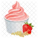 Helado de fresa  Icono