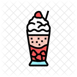 Helado de fresa  Icono