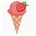 Helado de fresa  Icono