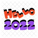 2022 New Year Hello 2022 Icon