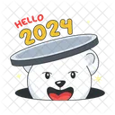 Hello 2024 Hello Bear Hello Teddy Icon