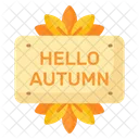 Hello Autumn Season Icon