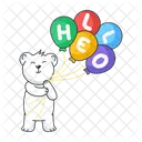 Hello Bear Hello Teddy Bear Balloons Icon