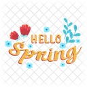 Hello Spring Greeting Greeting Text Icon
