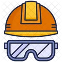 Helmet Safety Glasses Equipment Icon