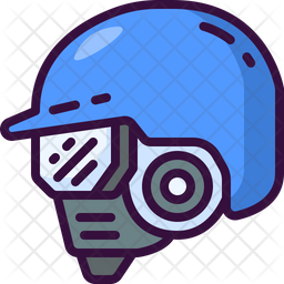 Helmet Icon - Download in Colored Outline Style