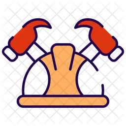Helmet and hammer  Icon