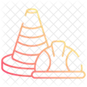 Helmet and road cone  Icon