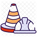 Helmet And Road Cone Road Cone Traffic Cone Icon