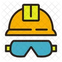 Helmet  glasses  Icon