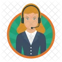 Callcenter Girl Agent Icon