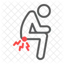 Hemorrhoids Anus Pain Icon