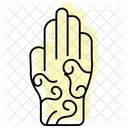 Henna Hands Color Shadow Thinline Icon Icon